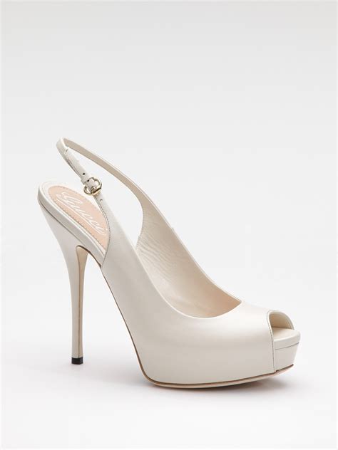 gucci white high heels|gucci heels open toe.